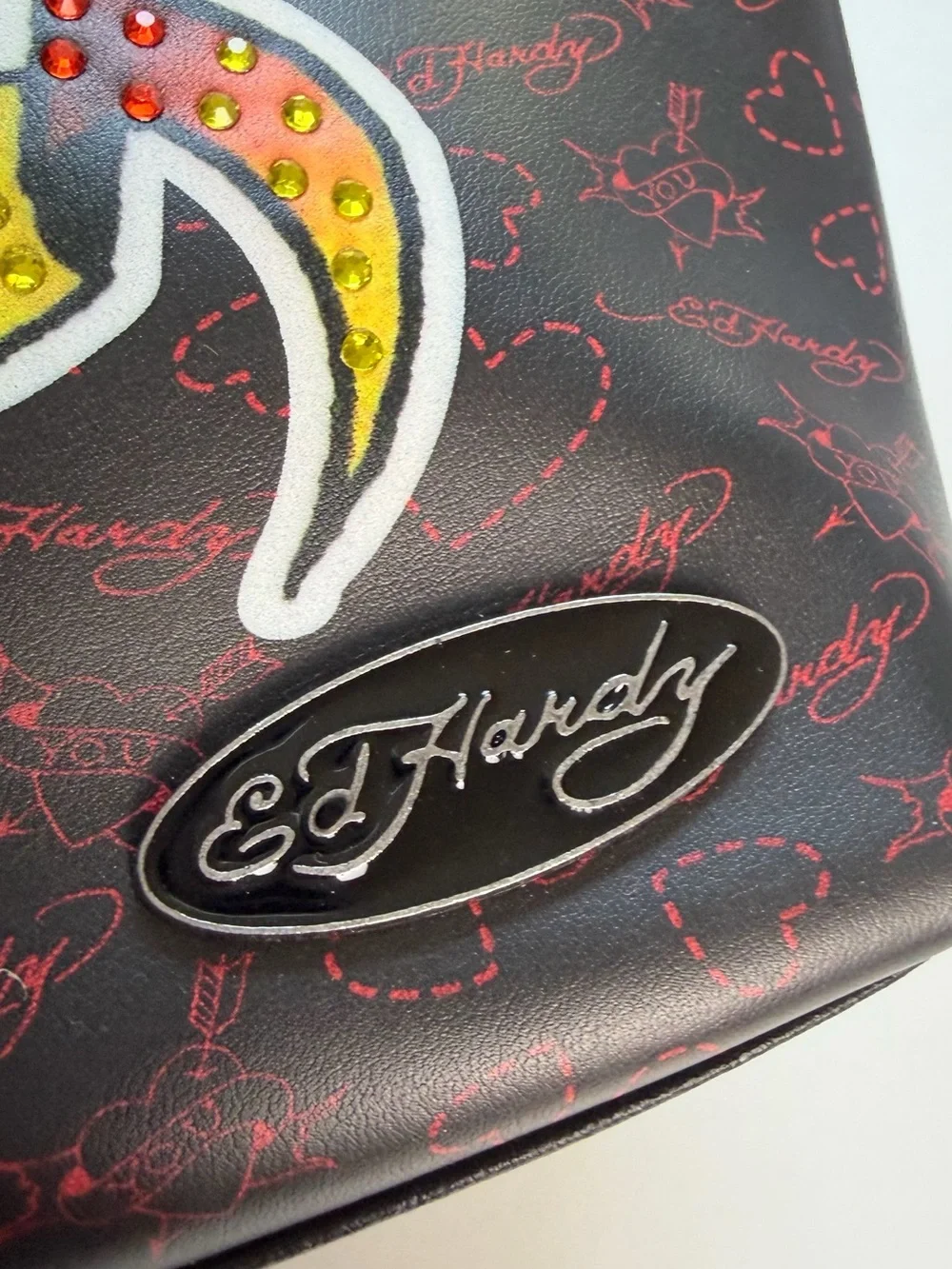 NWT Ed Hardy Bedazzled Cosmetic Pouch